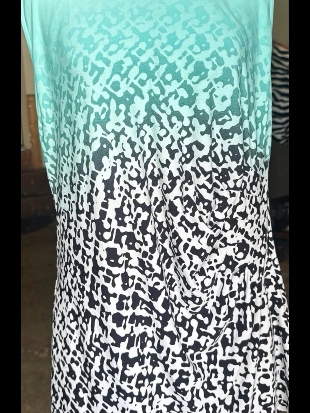 Women’s Calvin Klein  Ombre Mint to Black Animal Print Tank Top